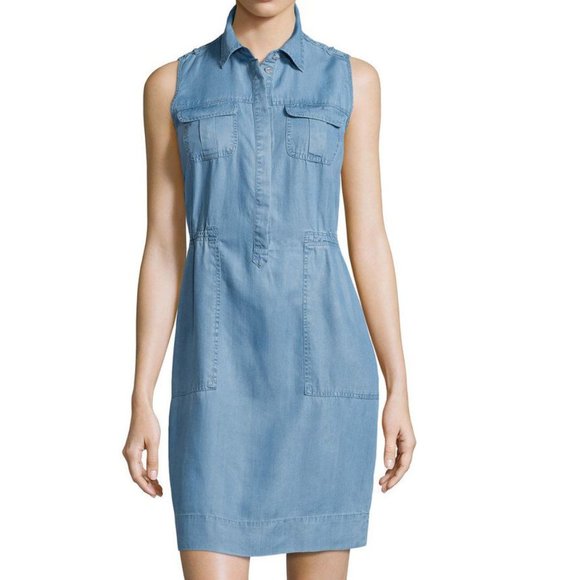 Neiman Marcus Dresses & Skirts - Neiman Marcus Denim Mini Dress Sleeveless Soft Lyocell Blue Size Small New